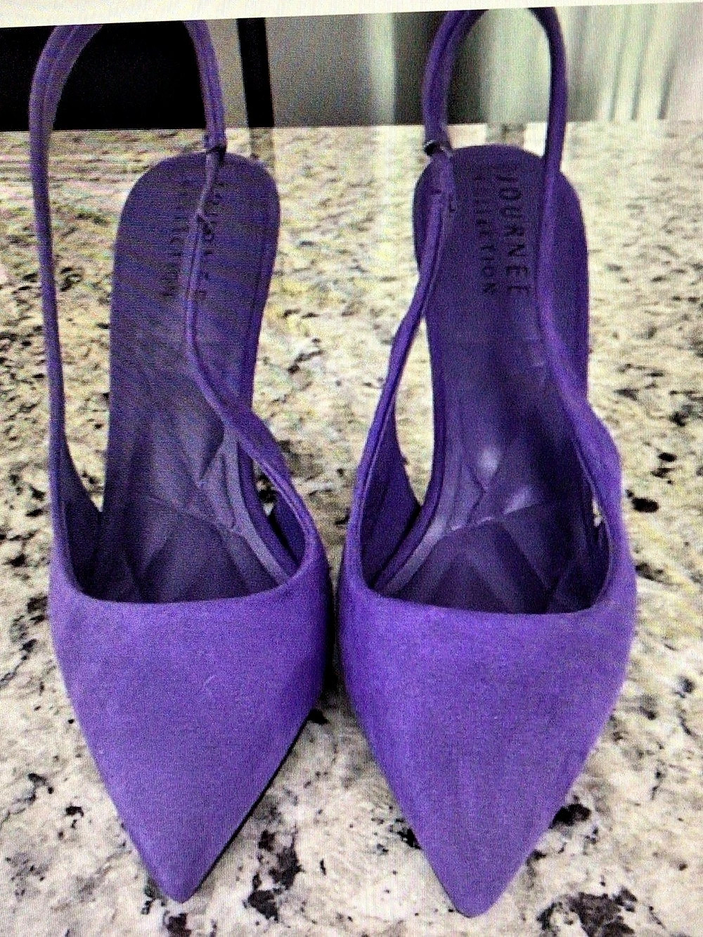 Journee Collection Elenney Slingback Stiletto Heel Purple Heels